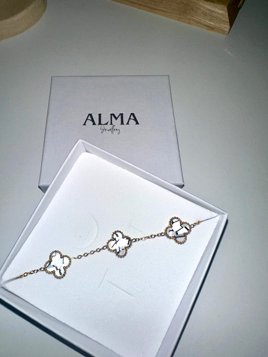 Bracelet Trèfle [ Blanc ]