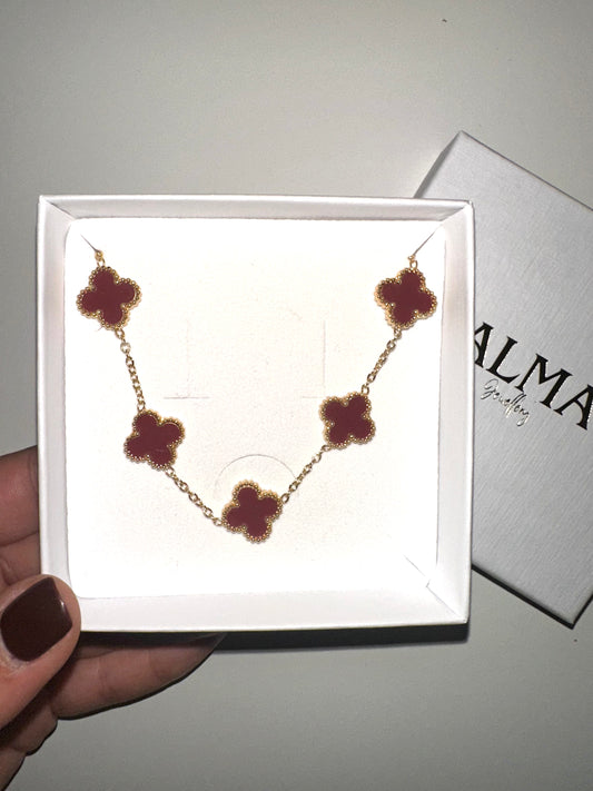 Bracelet Trèfle [ Bordeaux ]